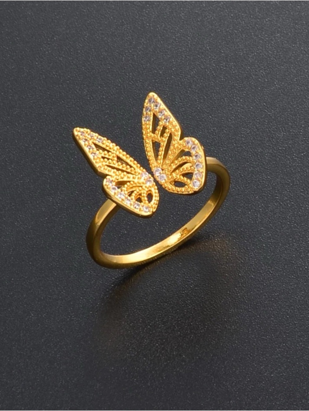Gold Butterfly Open Ring - Women Jewelry